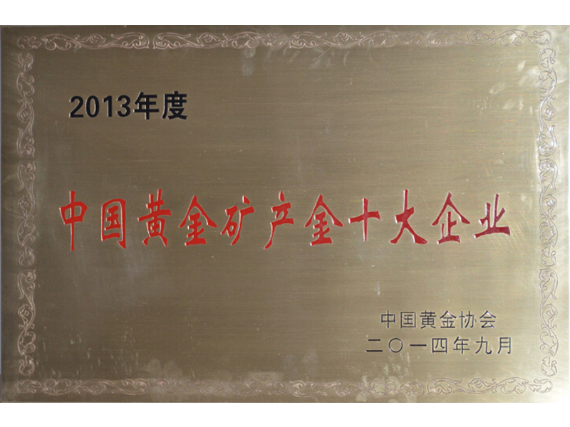 2013年度中国黄金矿产金十大企业